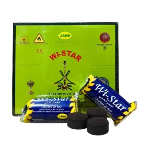 WI-STAR – Charbon de Bois 33MM – Allumage Rapide & Haute Qualité